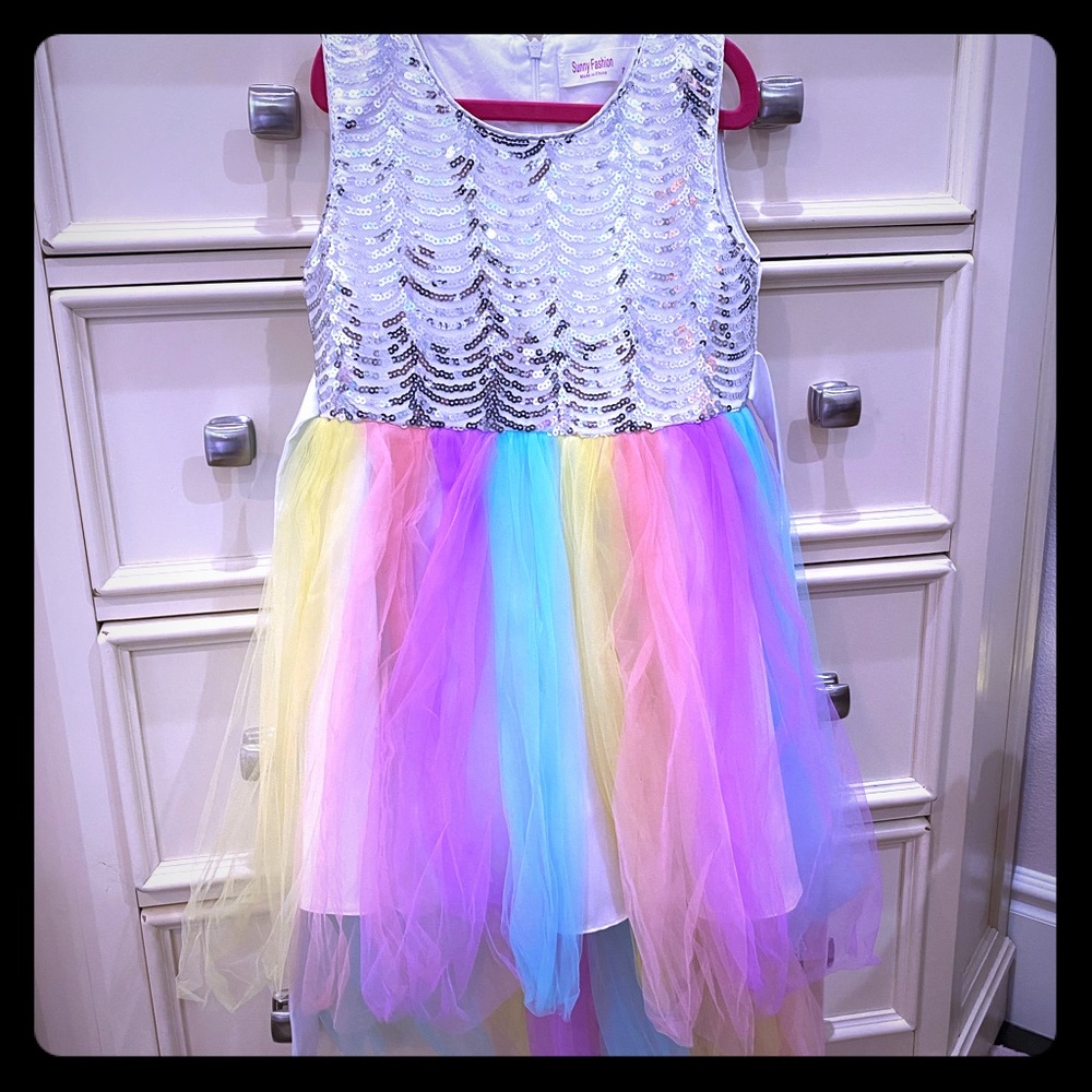Rainbow Mermaid Party dress size 7
